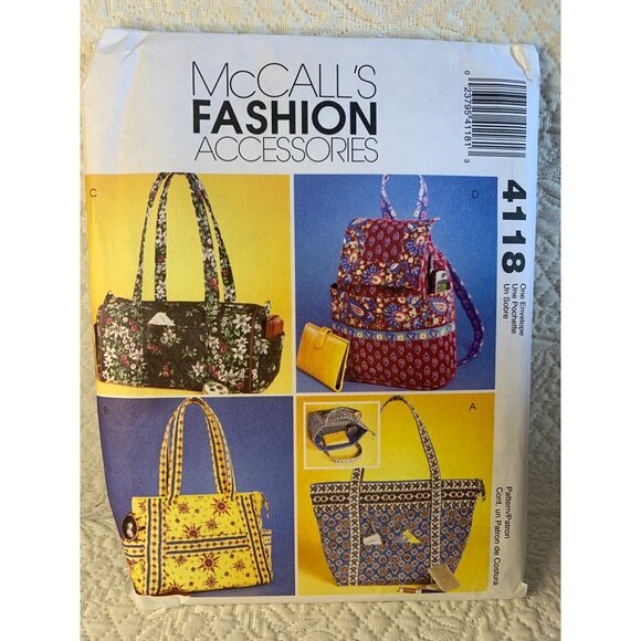 McCall's Misses Handbag Sewing Pattern 4118 - uncut - Picture 10 of 10
